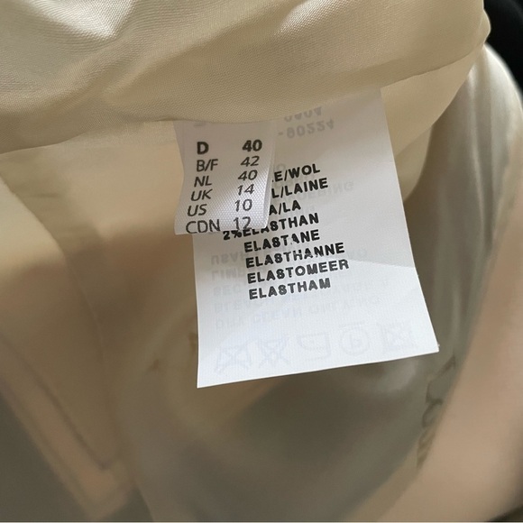 Louis Feraud Cream Black Geometric Color Block Wool Hidden Button Blazer Jacket - Picture 9 of 12